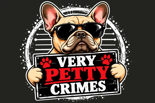 Very Petty Crimes — bulldog mugshot logo